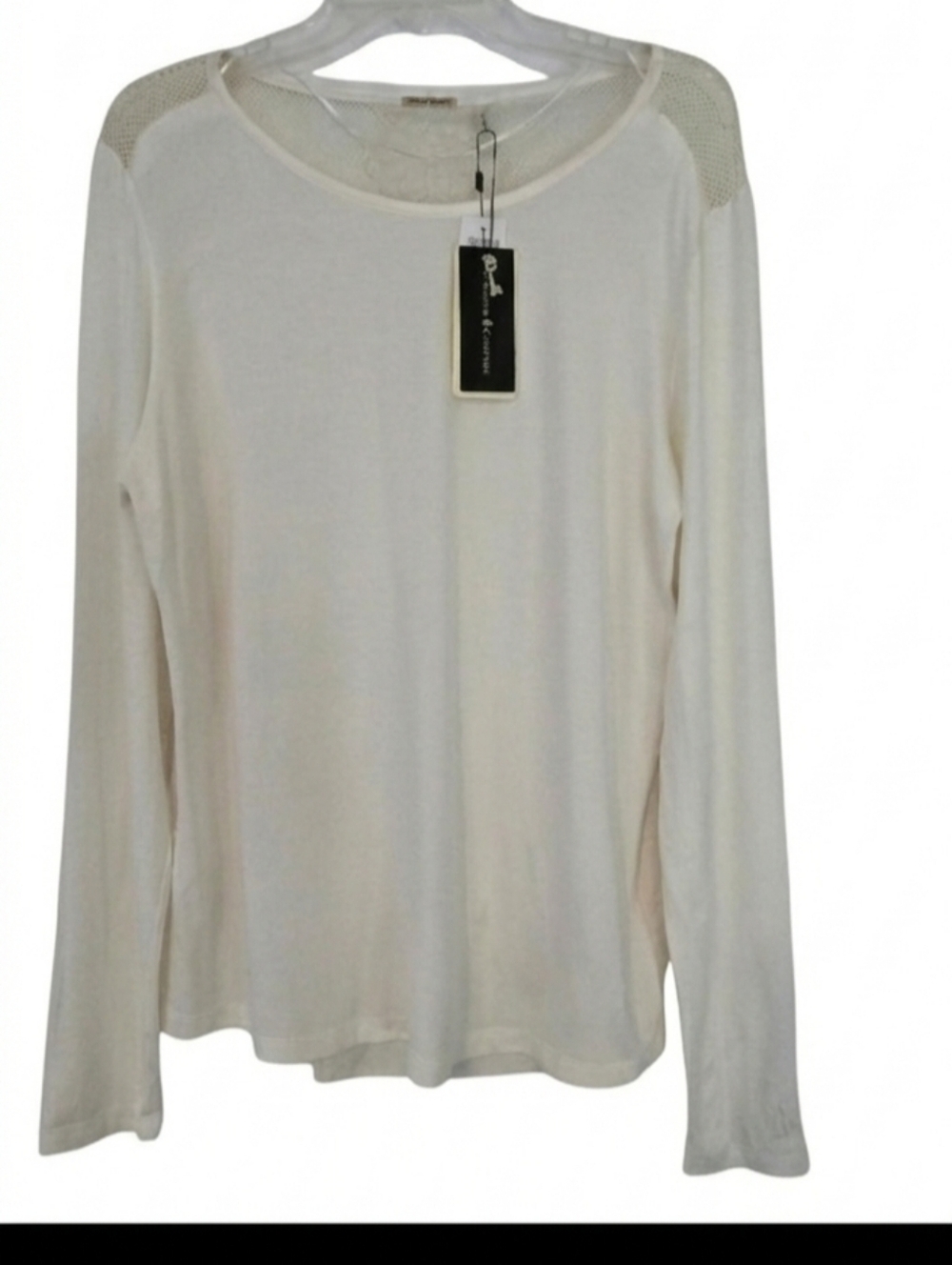 Disney Kingdom Couture Luxury Silk Blend Long Sleeve Top Large Off-White